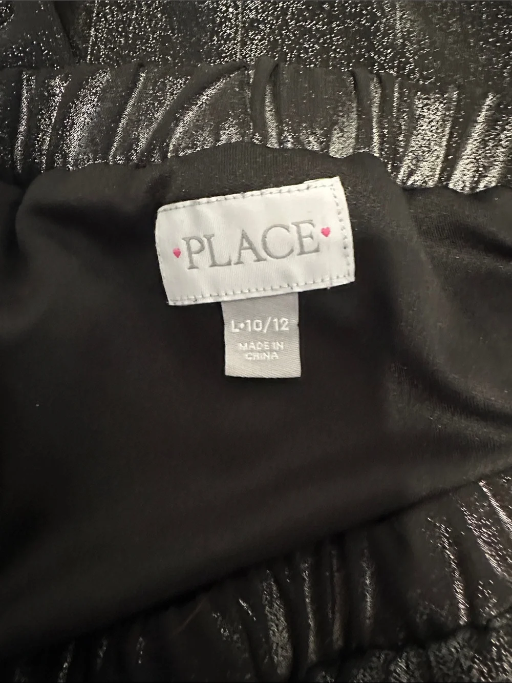 Girl’s Shimmery Black Pleated Skirt